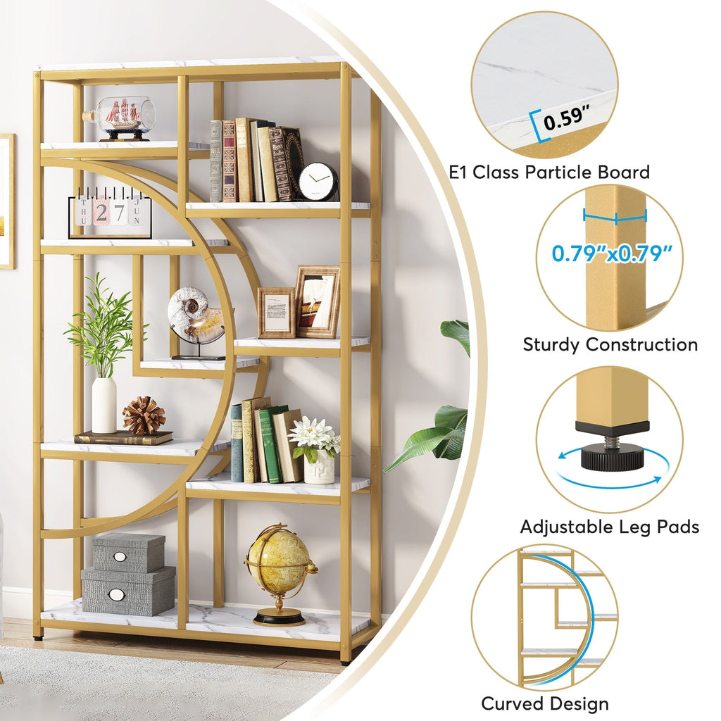 Bibliothèque industrielle à 5 étagères pour chambre, salon, bureau