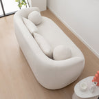 Causeuse 2 places rembourrée KINWELL Boucle avec oreillers