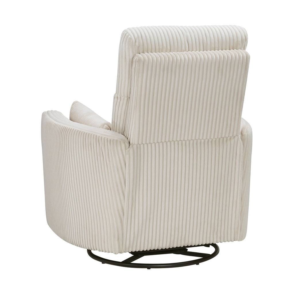 Fauteuil inclinable manuel pivotant en velours côtelé Braidy