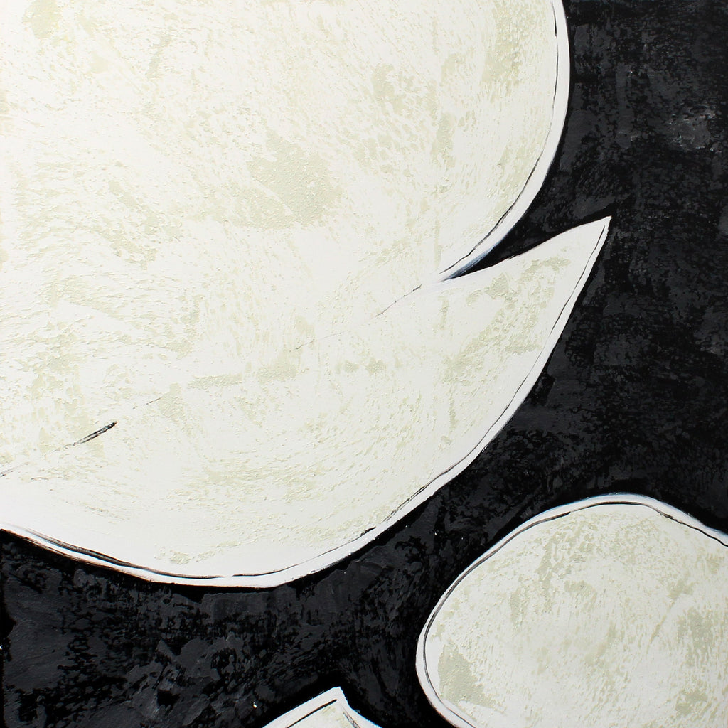 Art mural encadré noir et crème