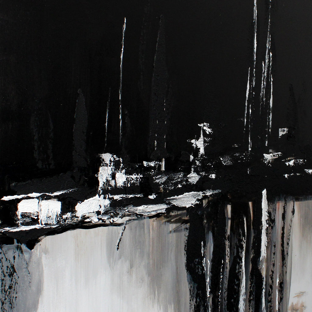 Décoration murale contrastée noire et grise avec cadre noir