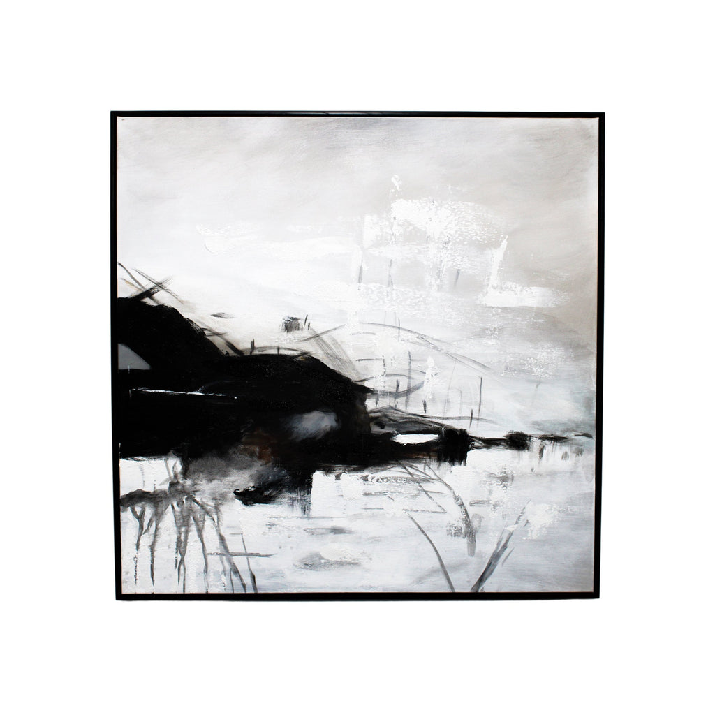 Art mural contrasté gris et noir