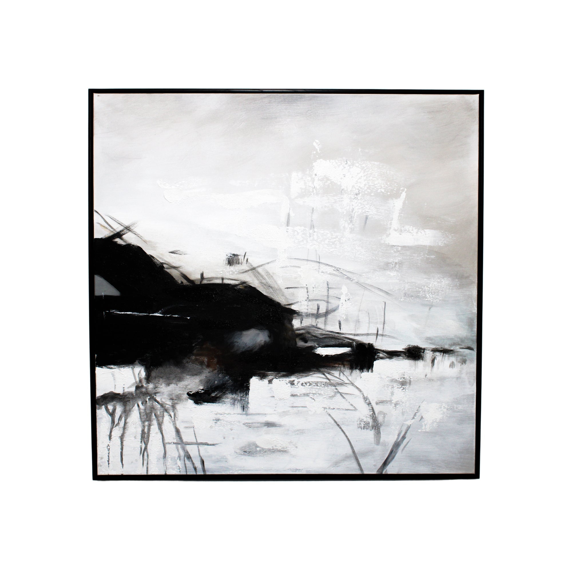 Art mural contrasté gris et noir