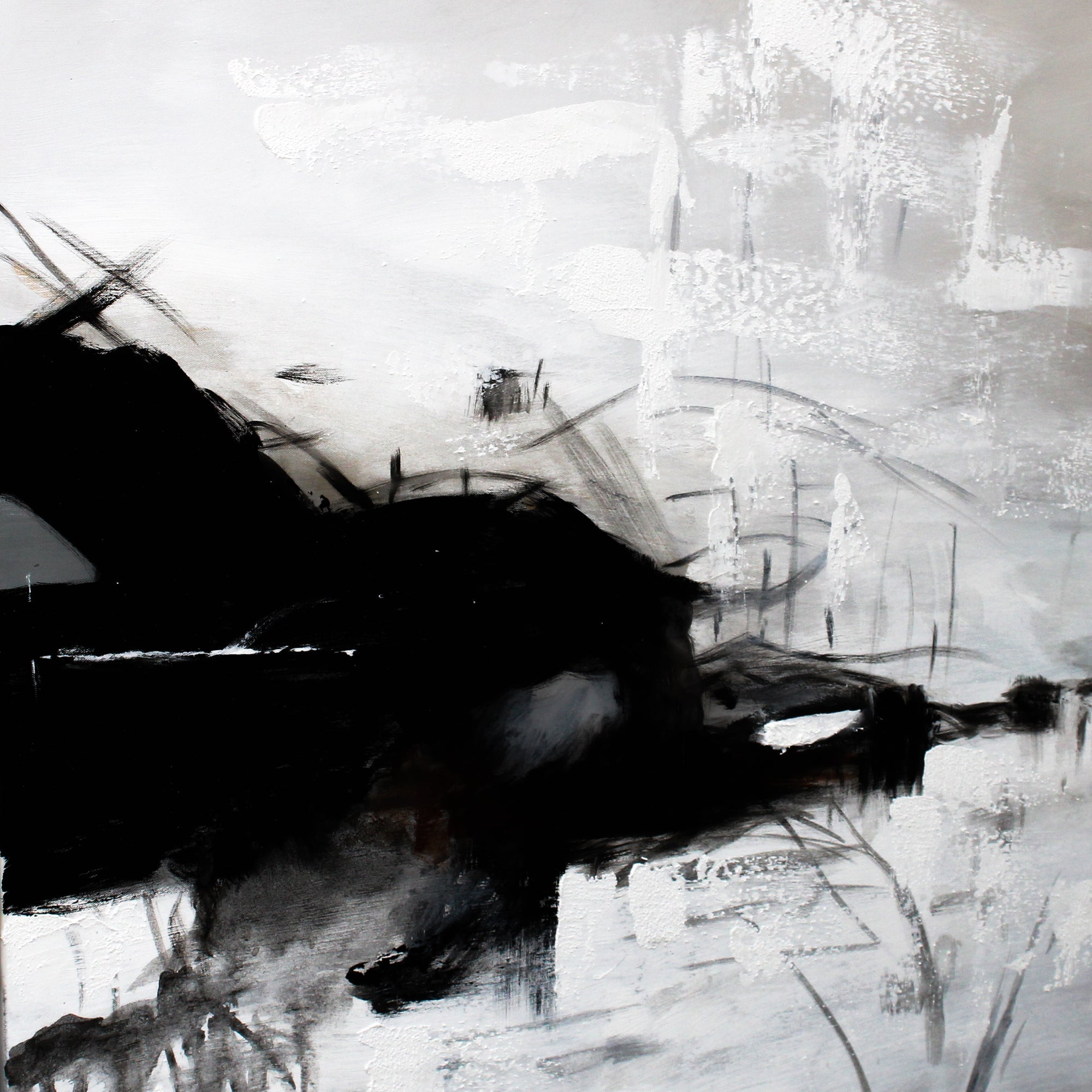 Art mural contrasté gris et noir