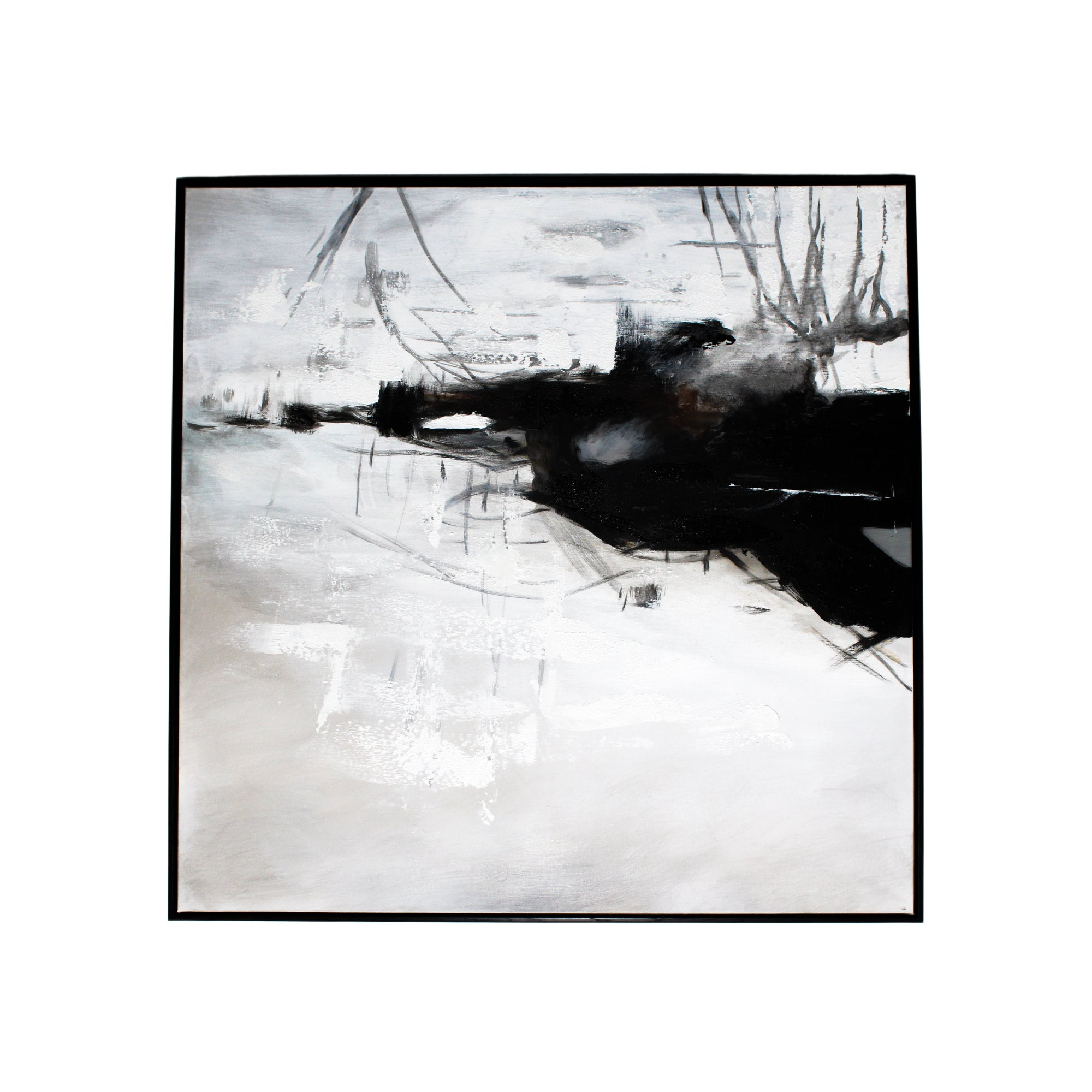 Art mural contrasté gris et noir