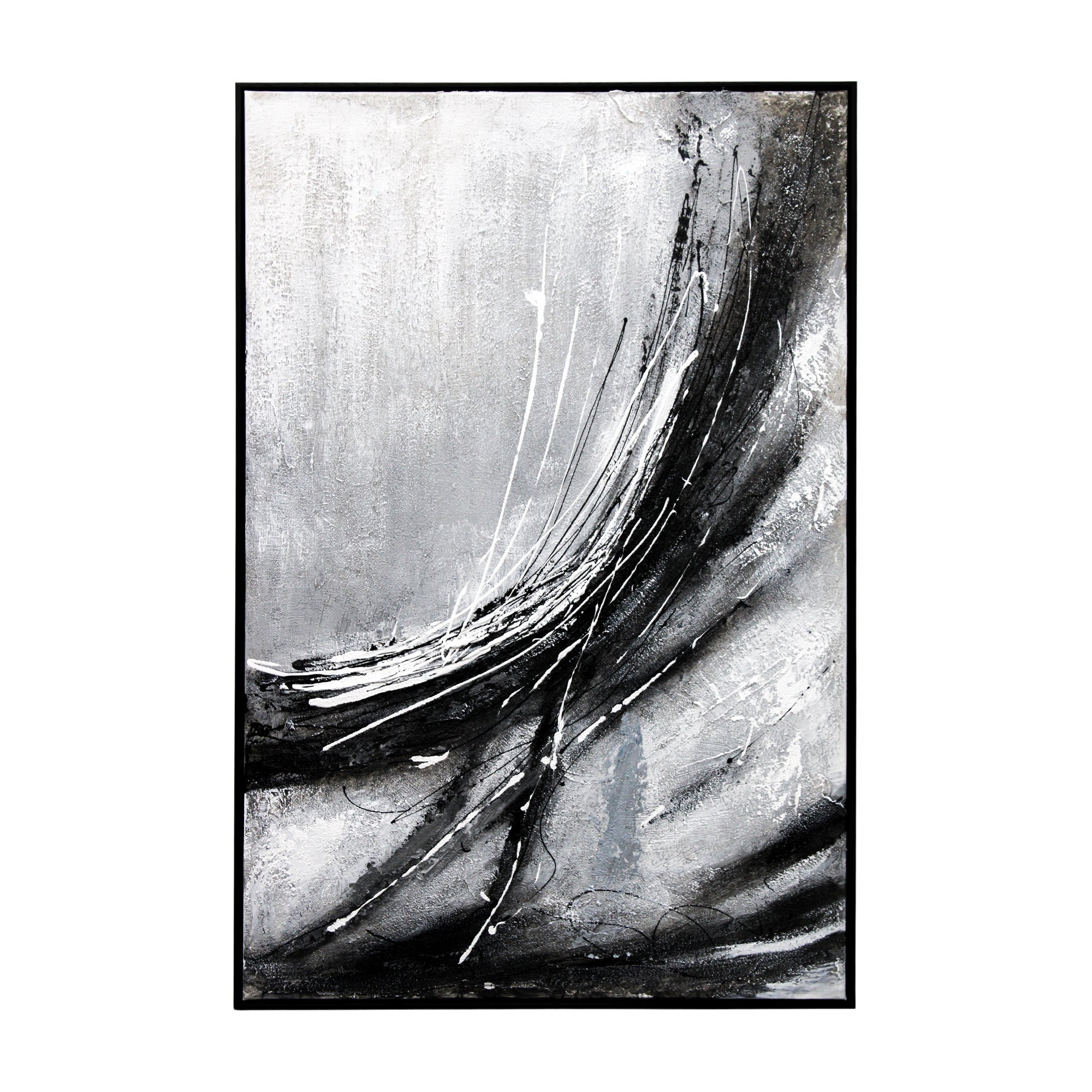 Toile encadrée noire contrastée noir et blanc 