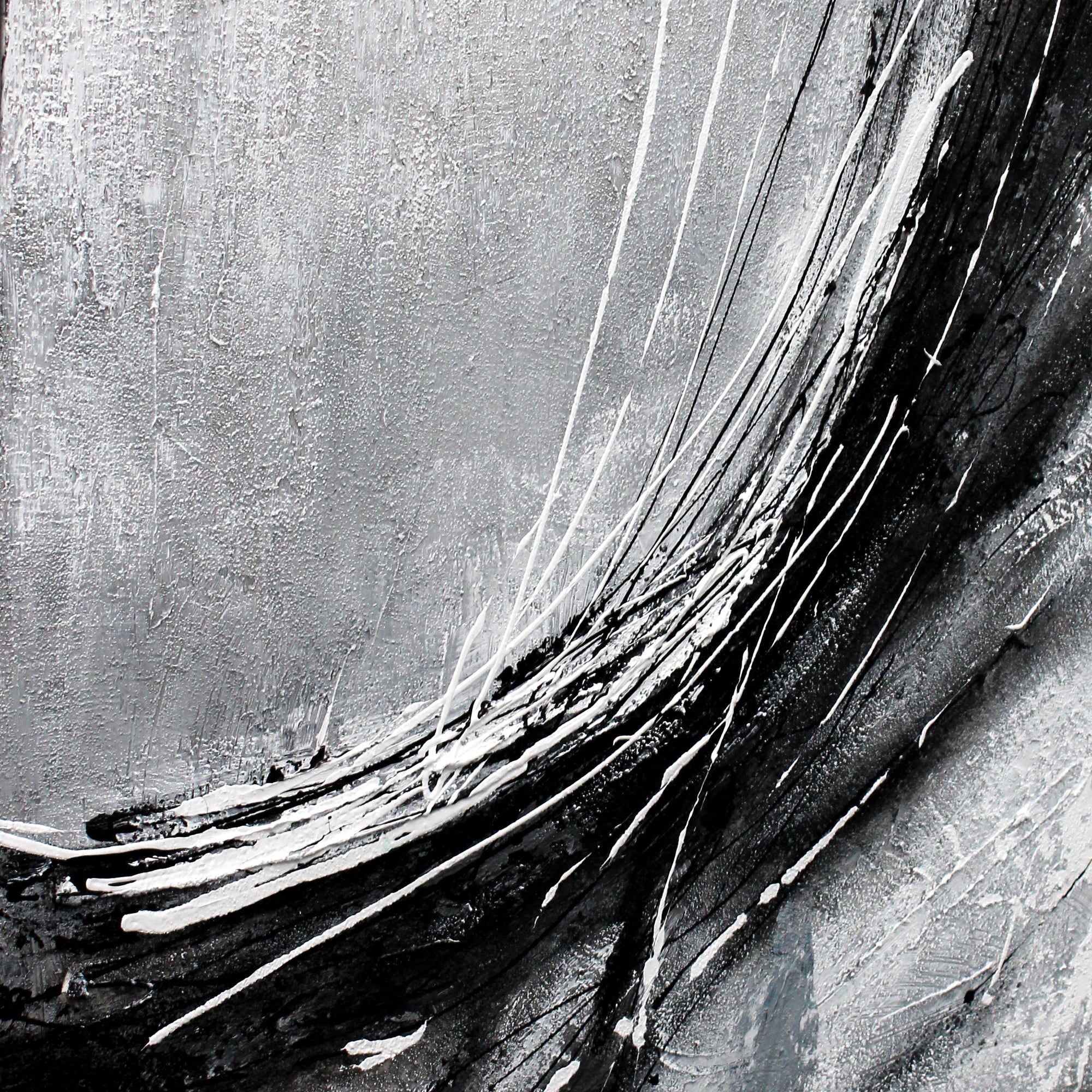 Toile encadrée noire contrastée noir et blanc 