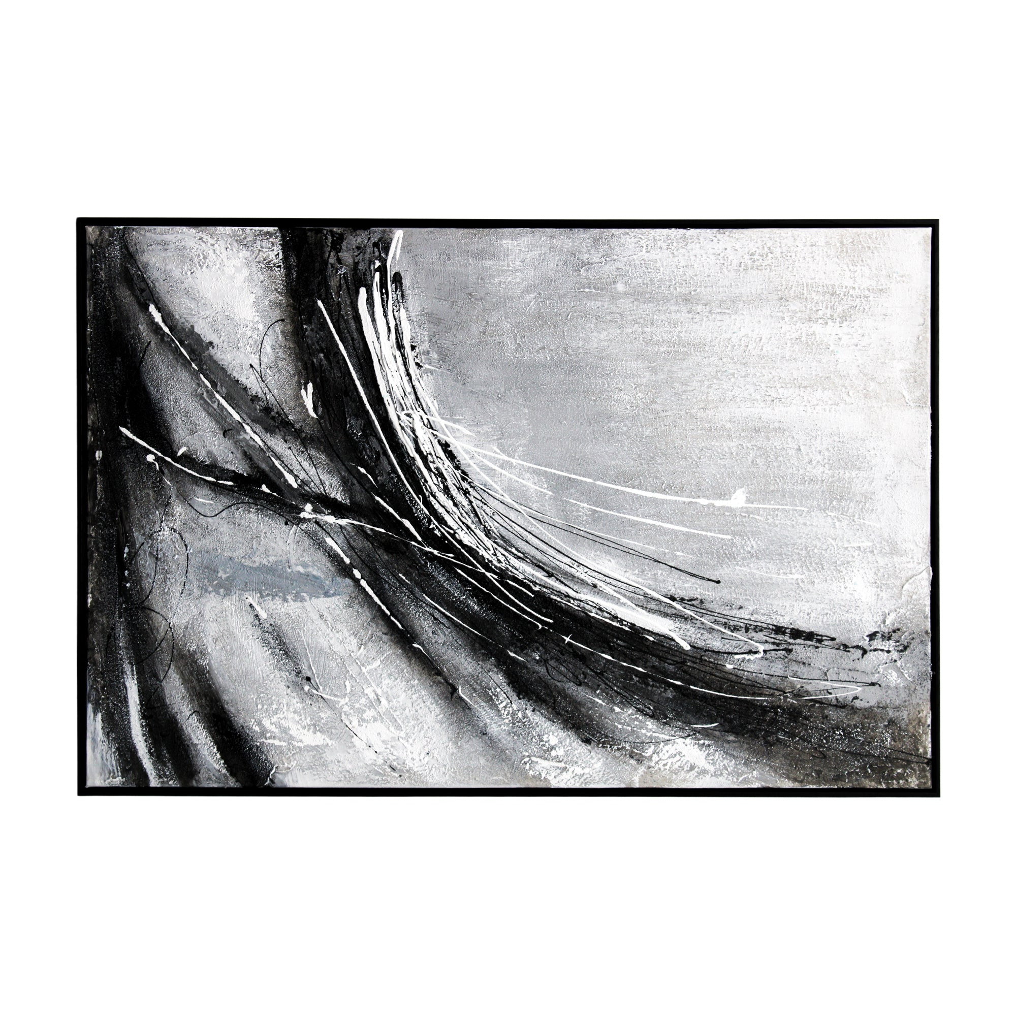 Toile encadrée noire contrastée noir et blanc 