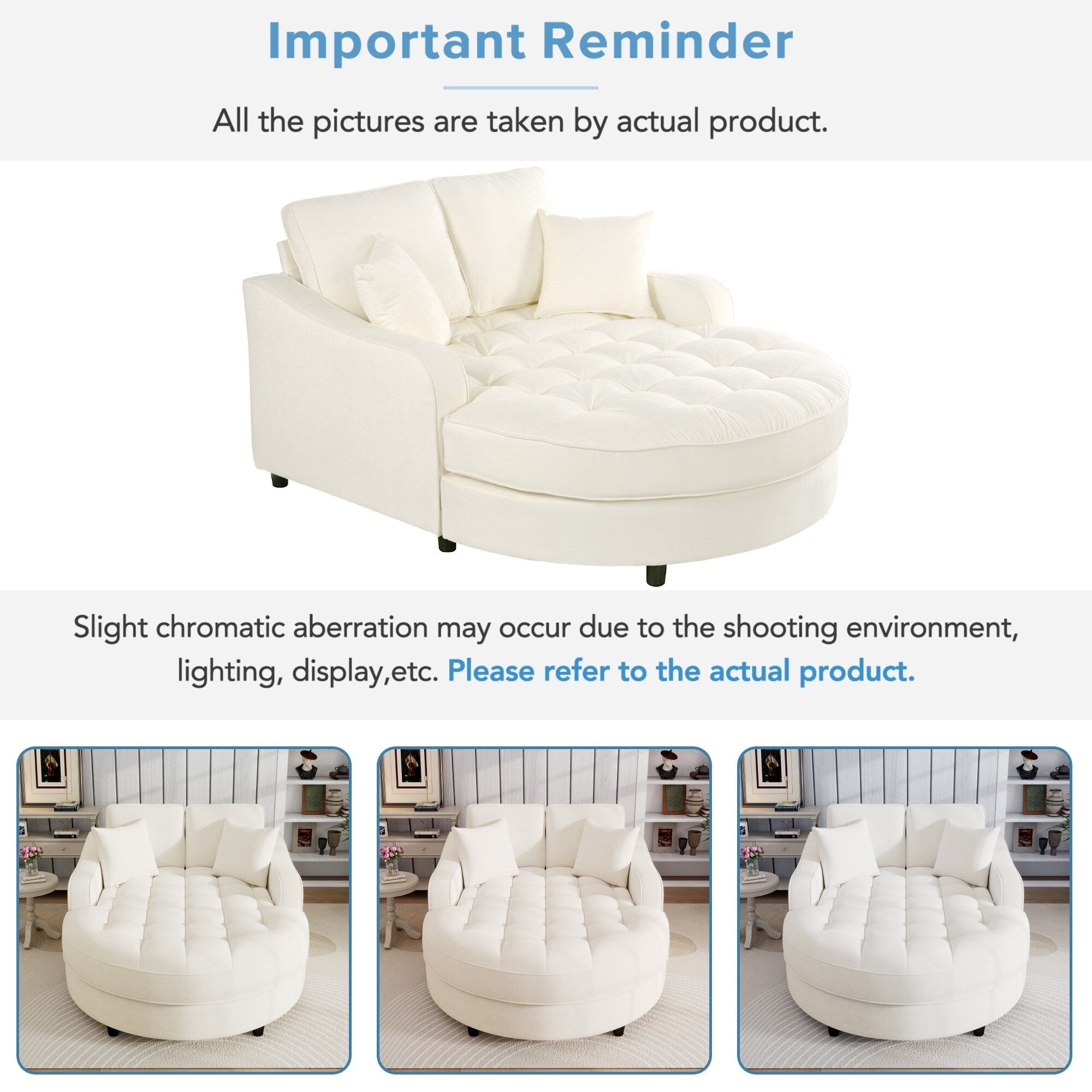 Canapé-lit en chenille, canapé-lit rembourré avec dossier capitonné et 2 coussins amovibles pour le salon