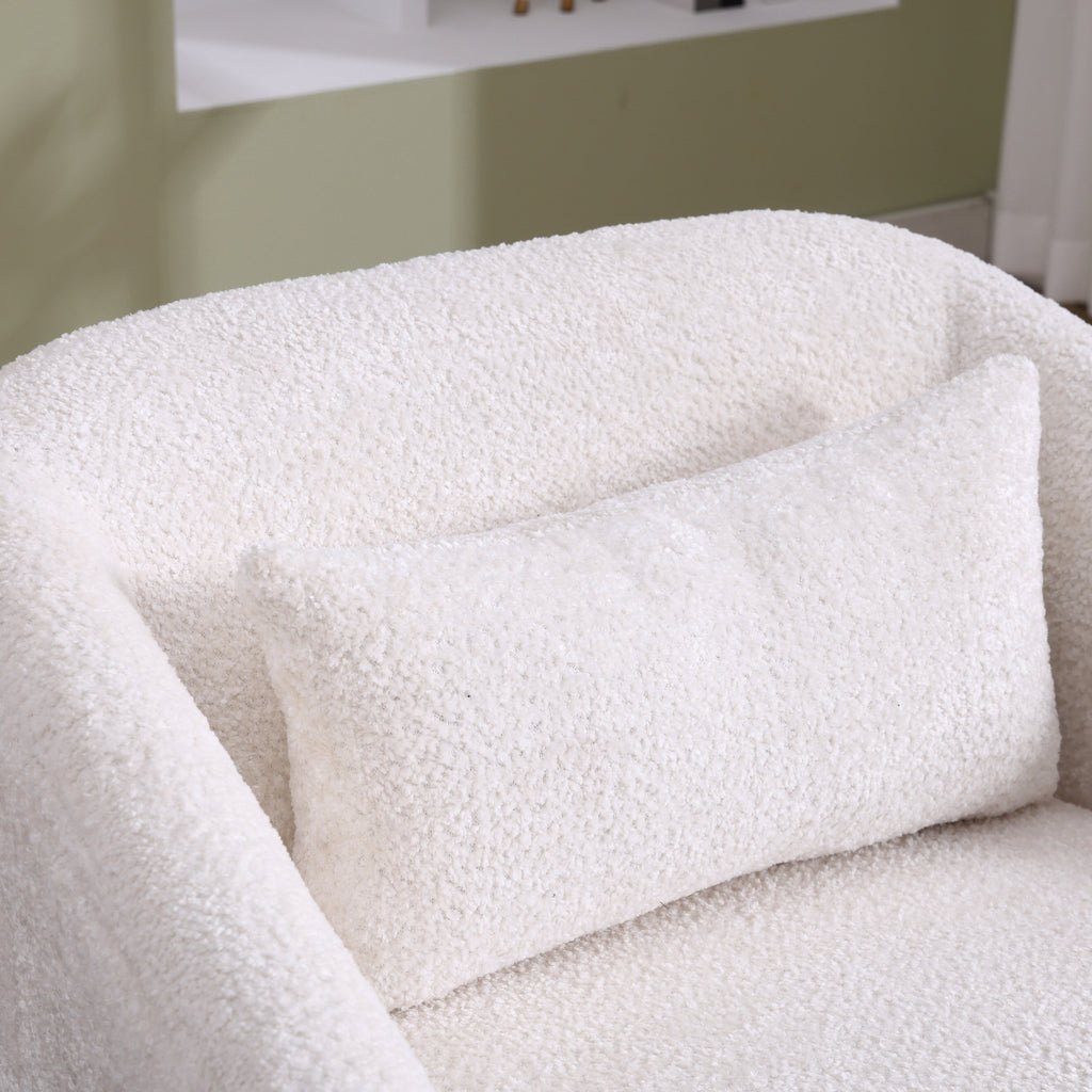 Fauteuil pivotant en chenille, canapé d'appoint confortable à 360 degrés pour salon, chambre et bureau avec coussin amovible