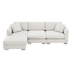 Canapé sectionnel Cloud, ensemble de canapés de luxe en forme de L avec 2 oreillers gratuits, mobilier d'intérieur 4 places en chenille avec méridienne surdimensionnée
