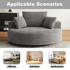 Chaise pivotante simple en velours côtelé et mousse chenille