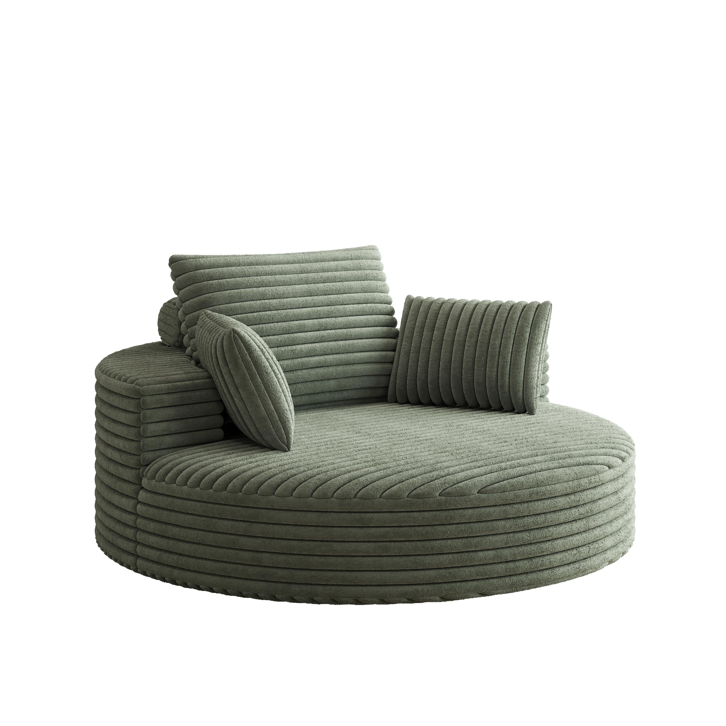 Chaise pivotante simple en velours côtelé et mousse chenille