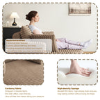 Chaise pivotante simple en velours côtelé et mousse chenille