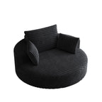 Chaise pivotante simple en velours côtelé et mousse chenille