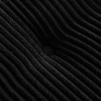 Canapé pouf rembourré en velours côtelé et mousse à mémoire de forme avec pouf - 48,4 L x 67,7 l x 24,4 H