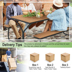 Ensemble table de pique-nique et banc Costway 6 pieds en PEHD robuste pour extérieur - Voir les détails