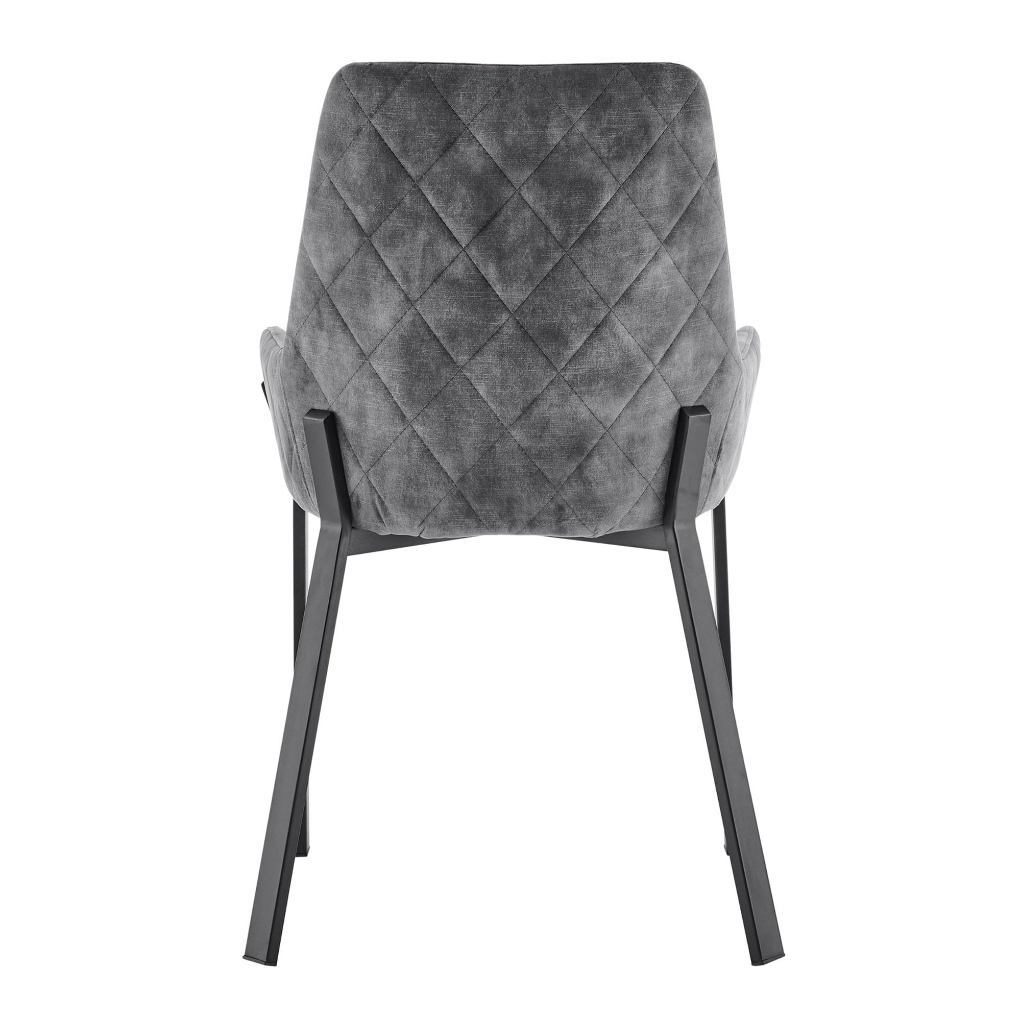 Chaise de salle à manger Nova en velours gris avec cadre noir