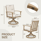 Ensemble de salle à manger de patio en aluminium EGEIROS LIFE AluLux 9 pièces avec 2 chaises pivotantes, 6 chaises et coussins lavables