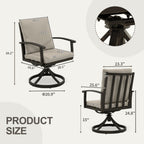 Ensemble de salle à manger de patio en aluminium EGEIROS LIFE AluLux 9 pièces avec 2 chaises pivotantes, 6 chaises et coussins lavables