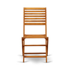 L'ensemble de bistrot de conversation d'extérieur East West Furniture comprend une table basse ronde en bois et 2 chaises pliantes, huile naturelle