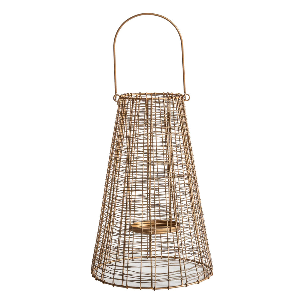Lanterne à bougie Boho Wire Gold