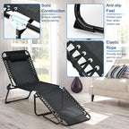 Chaise longue de plage pliante Gymax avec oreiller, 4 niveaux