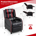 Fauteuil de massage inclinable Gymax en cuir synthétique