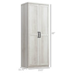 HOMCOM 63 Garde-manger de cuisine à 2 portes, meuble de rangement indépendant avec étagères à 5 niveaux et 2 étagères réglables pour salle à manger