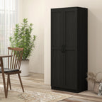 HOMCOM 63 Garde-manger de cuisine à 2 portes, meuble de rangement indépendant avec étagères à 5 niveaux et 2 étagères réglables pour salle à manger
