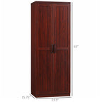 HOMCOM 63 Garde-manger de cuisine à 2 portes, meuble de rangement indépendant avec étagères à 5 niveaux et 2 étagères réglables pour salle à manger
