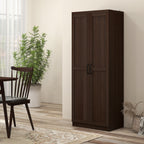 HOMCOM 63 Garde-manger de cuisine à 2 portes, meuble de rangement indépendant avec étagères à 5 niveaux et 2 étagères réglables pour salle à manger