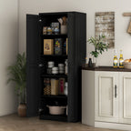 HOMCOM 63 Garde-manger de cuisine à 2 portes, meuble de rangement indépendant avec étagères à 5 niveaux et 2 étagères réglables pour salle à manger