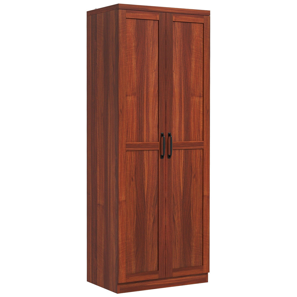 HOMCOM 63 Garde-manger de cuisine à 2 portes, meuble de rangement indépendant avec étagères à 5 niveaux et 2 étagères réglables pour salle à manger