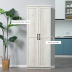 HOMCOM 63 Garde-manger de cuisine à 2 portes, meuble de rangement indépendant avec étagères à 5 niveaux et 2 étagères réglables pour salle à manger