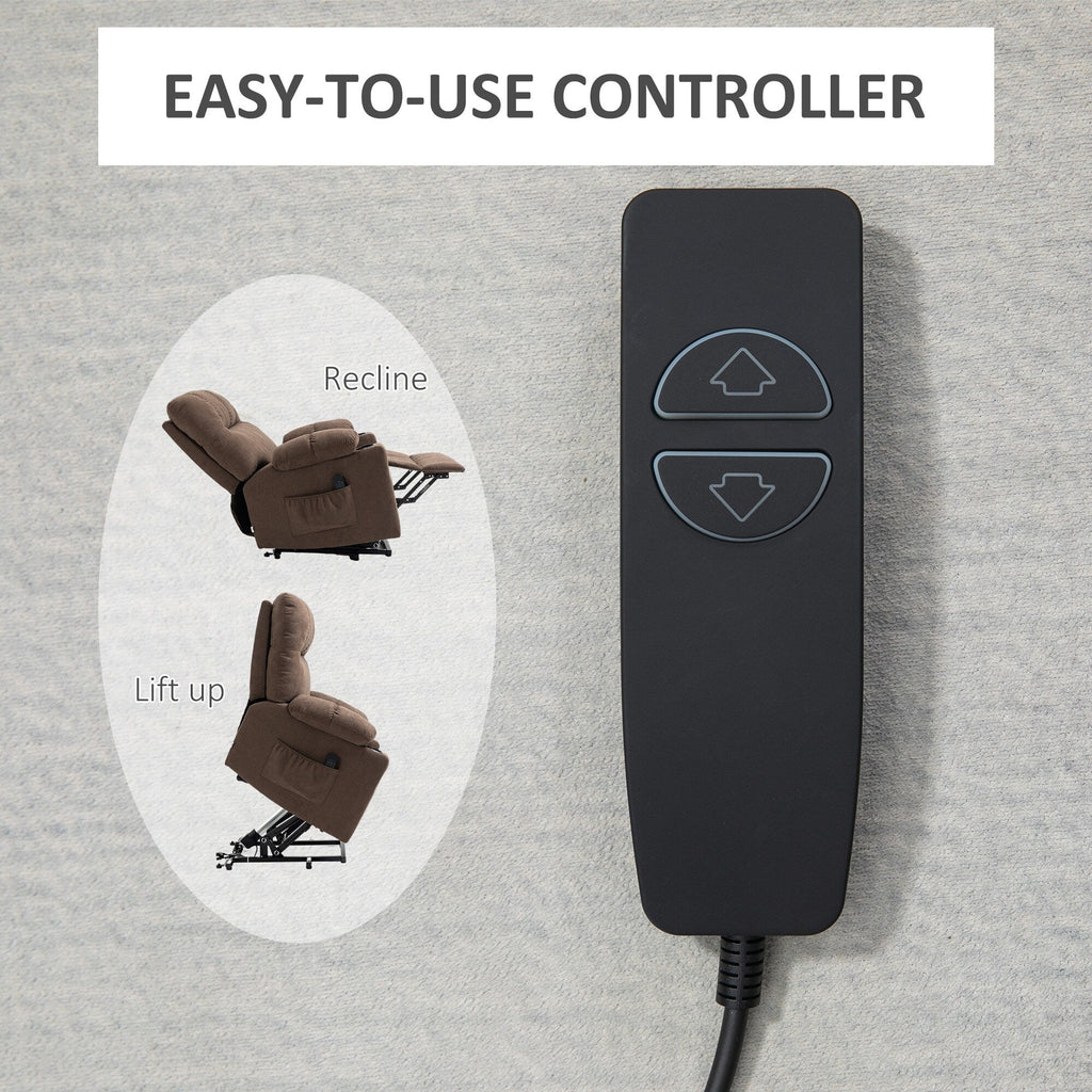 Fauteuil releveur électrique HOMCOM pour personnes âgées, fauteuil inclinable de salon surdimensionné avec télécommande