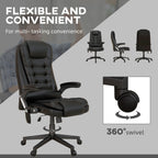 Fauteuil de bureau massant et vibrant HOMCOM à dossier haut avec 6 points de vibration, beige