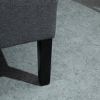 Canapé double capitonné sans accoudoirs en tissu lin HOMCOM avec pieds en bois - 28,75 x 43,25 x 36,5 cm