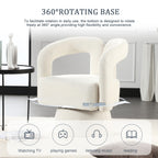 Fauteuils d'appoint pivotants à 360 degrés rembourrés Boucle de HOMEFUN