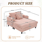 Canapé-lit inclinable surdimensionné HOMEFUN en velours côtelé avec éclairage LED RVB, porte-gobelet, port USB et 3 oreillers