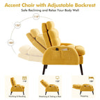 Fauteuil d'appoint HOMYKA avec dossier réglable et pouf de rangement