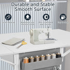 Table de bricolage réglable en hauteur avec étagères de rangement, table de découpe pliante mobile pour la maison, le bureau, la salle de couture, la salle d'artisanat