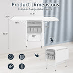 Table de bricolage réglable en hauteur avec étagères de rangement, table de découpe pliante mobile pour la maison, le bureau, la salle de couture, la salle d'artisanat