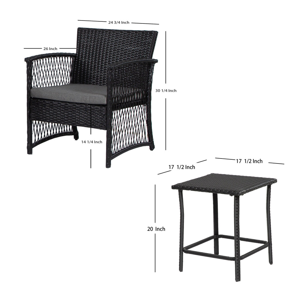 Ensemble de patio bistro en osier Heritage Outdoor 3 pièces