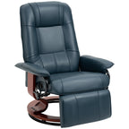 Fauteuil inclinable pivotant manuel réglable en similicuir HomCom avec repose-pieds confortable et relaxant