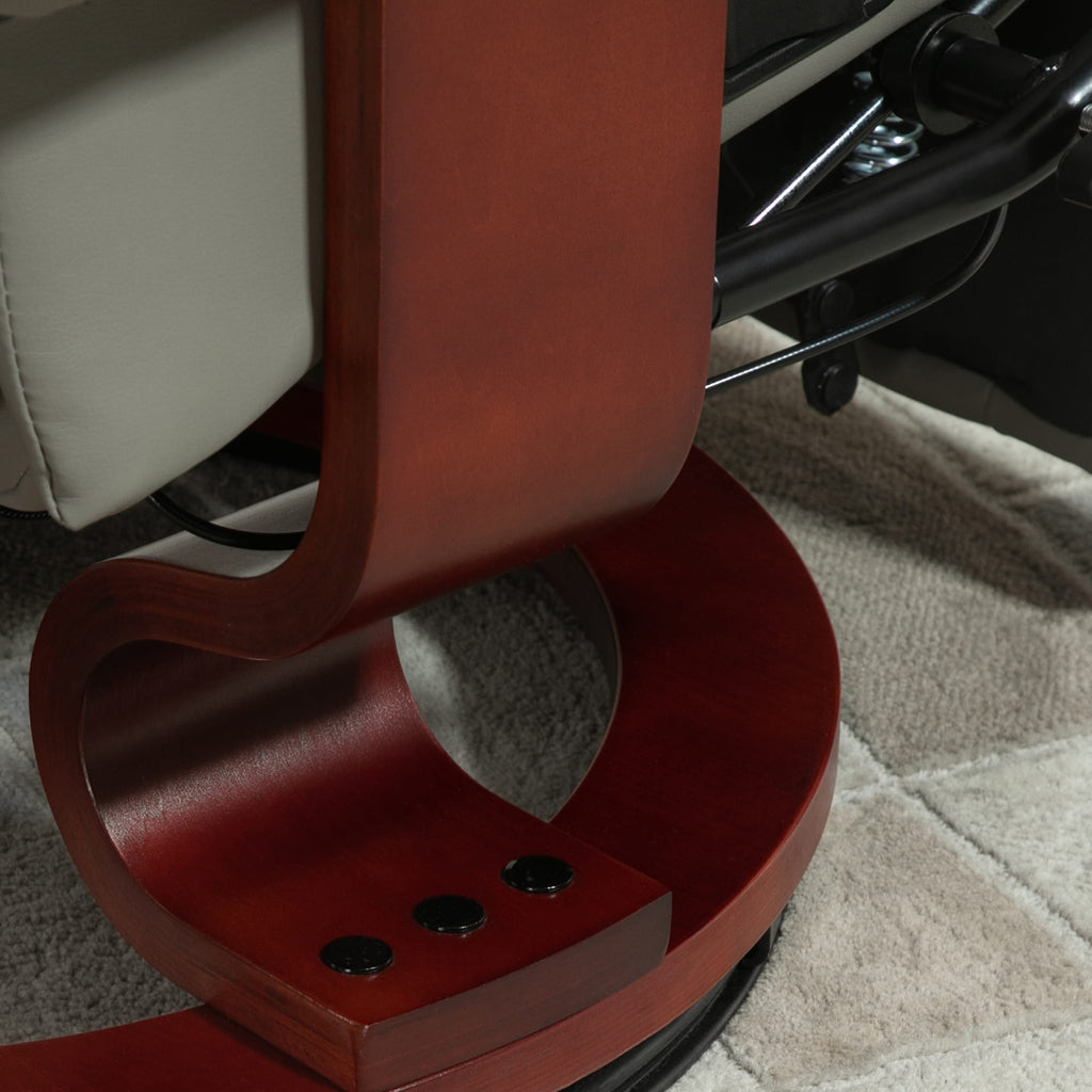 Fauteuil inclinable pivotant manuel réglable en similicuir HomCom avec repose-pieds confortable et relaxant