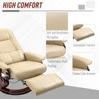 Fauteuil inclinable pivotant manuel réglable en similicuir HomCom avec repose-pieds confortable et relaxant