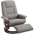 Fauteuil inclinable pivotant manuel réglable en similicuir HomCom avec repose-pieds confortable et relaxant
