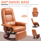 Fauteuil inclinable pivotant manuel réglable en similicuir HomCom avec repose-pieds confortable et relaxant