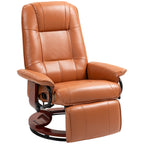 Fauteuil inclinable pivotant manuel réglable en similicuir HomCom avec repose-pieds confortable et relaxant